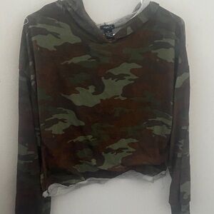 Rue21 Green and Brown Camouflage Hoodie